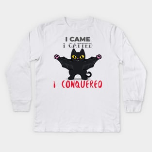 I Came I Catted I Conquered Kids Long Sleeve T-Shirt